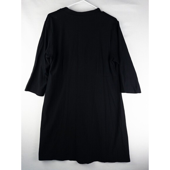 Eileen Fisher Blouse Womens L Black Minimalist Rayon Blend Solid Oversized - Picture 7 of 10